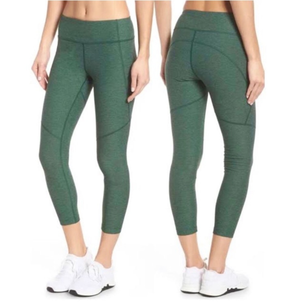 Outdoor Voices 3/4 Warm Up Mid Rise Compression Leggings Hunter Green